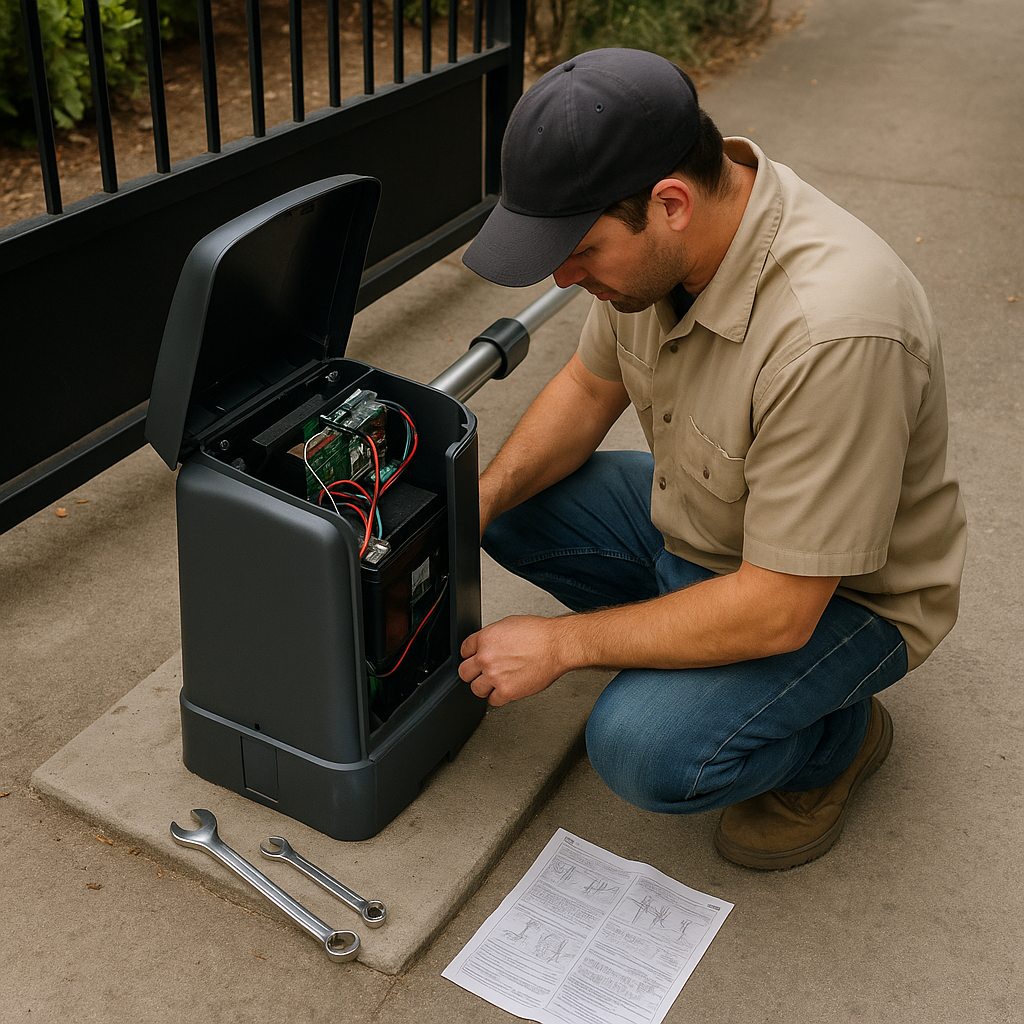 Gate motor and opener repair by professional technician